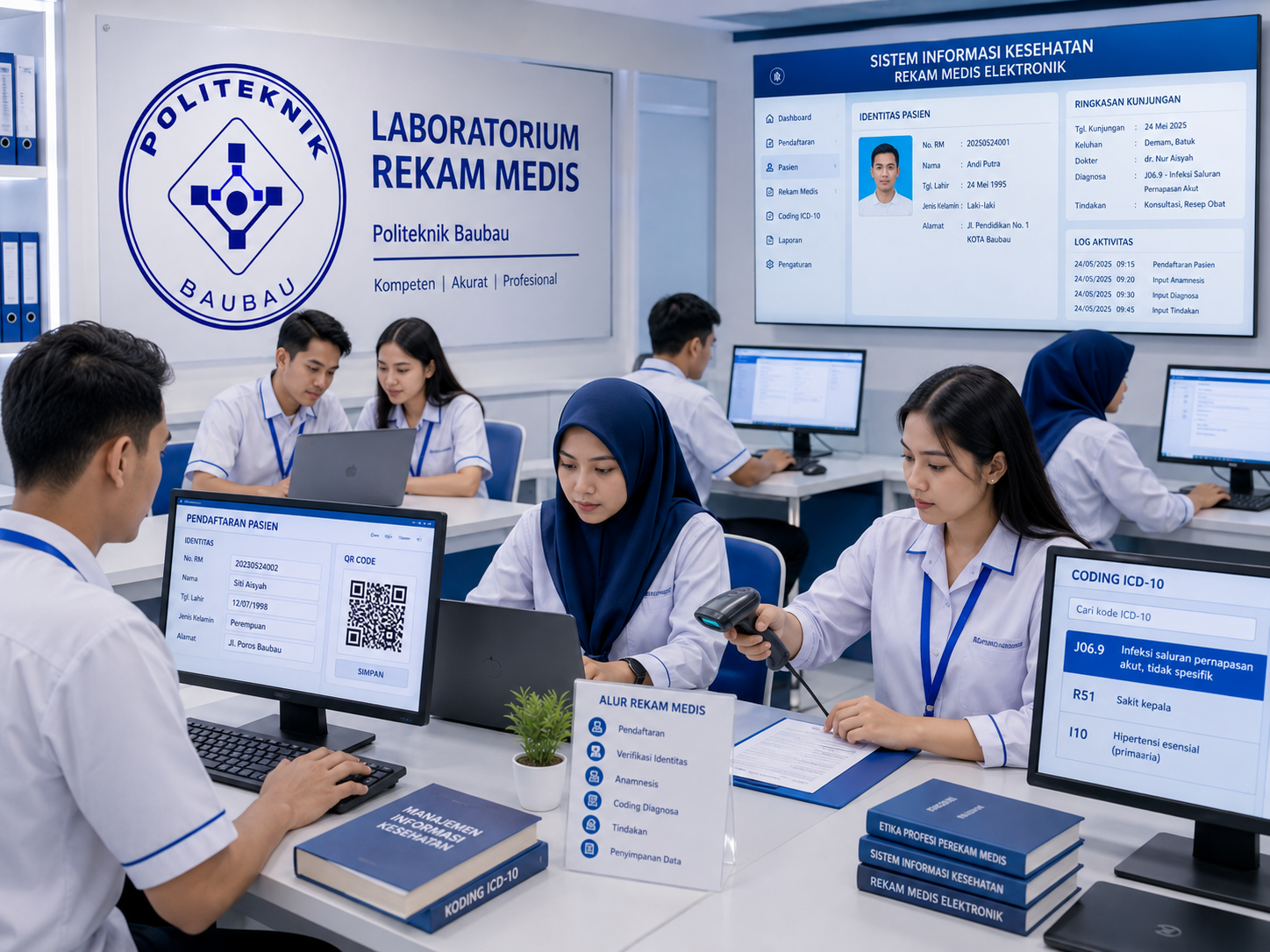 Mahasiswa Politeknik Baubau belajar sistem informasi rekam medis
